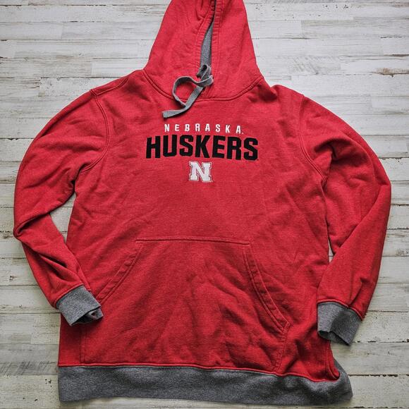 Colosseum Nebraska Huskers NCAA Football Red Pullover Hoodie Sweatshirt Lg - Picture 1 of 5